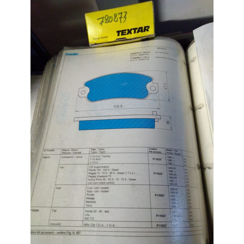 Pastiglie freno FRENDO 720273-710245