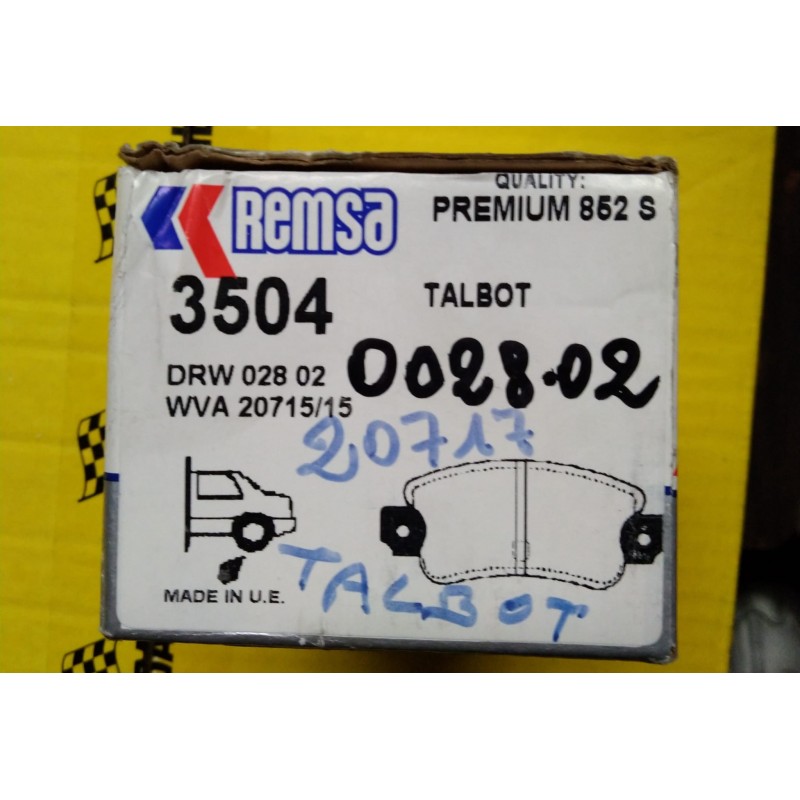 PASTIGLIE FRENO TALBOT  REMSA 3504