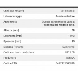Pastiglia freno REMSA 0111.00
